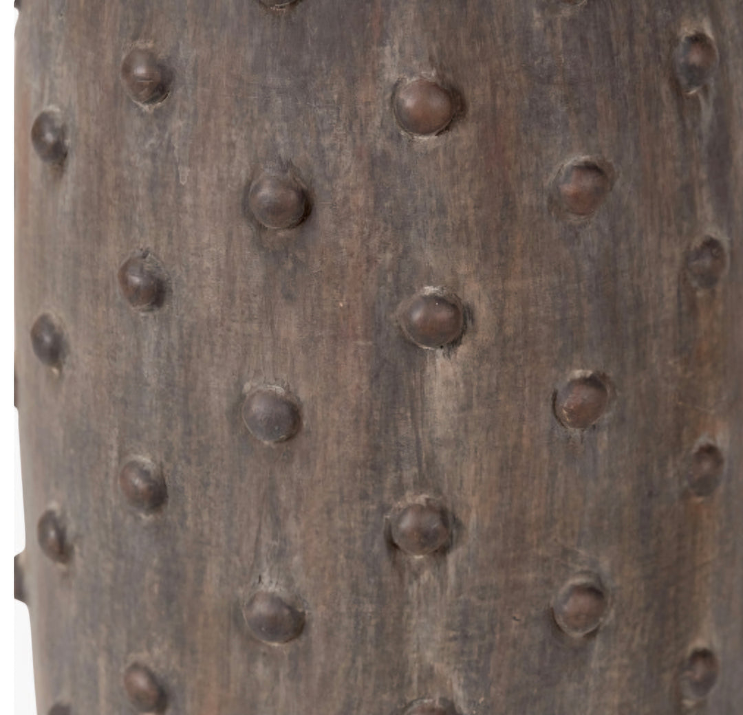 Kali Textured Dot Grey Stoneware Vase