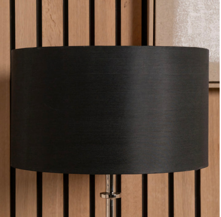 Zara 45cm Black Silk Lined Cylinder Lampshade
