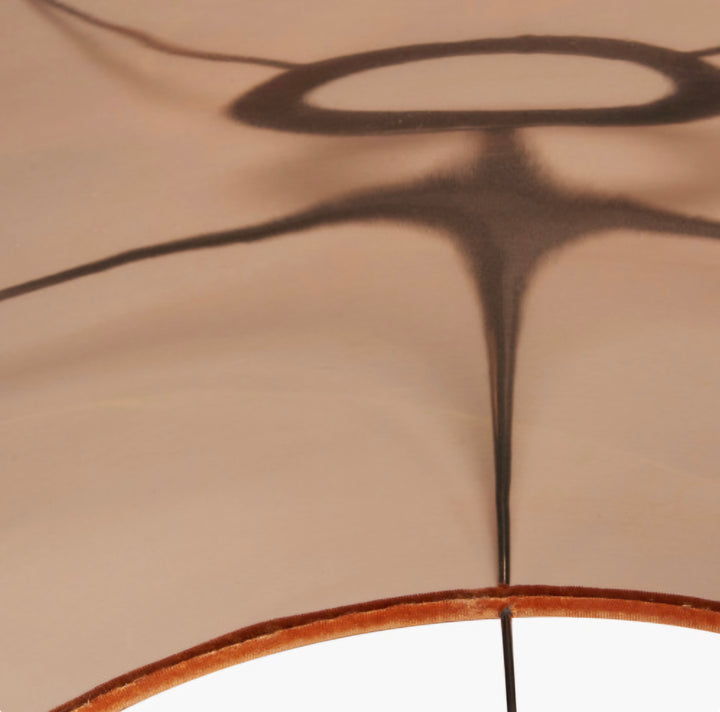 Bow 40cm Tobacco Velvet Cylinder Lampshade