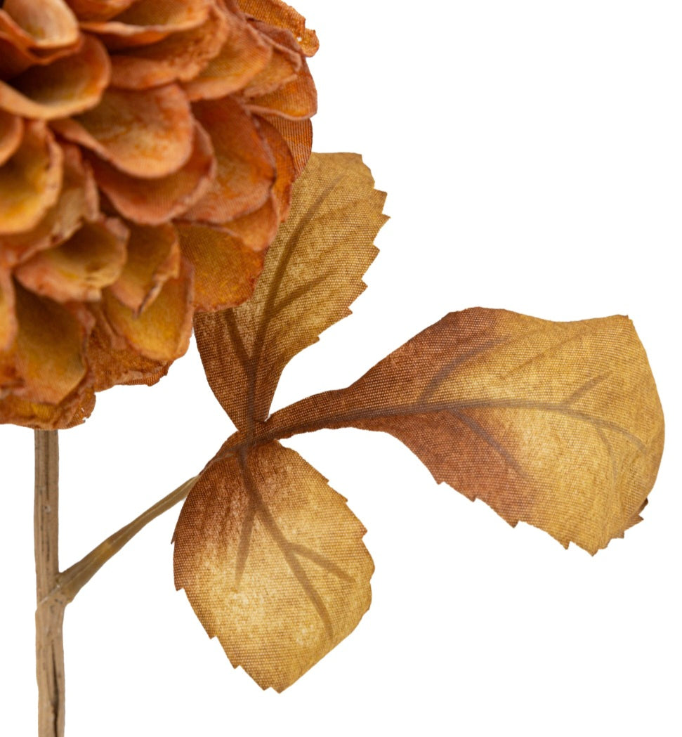 Faux Stem Dahlia 6pk/Burnt Orange