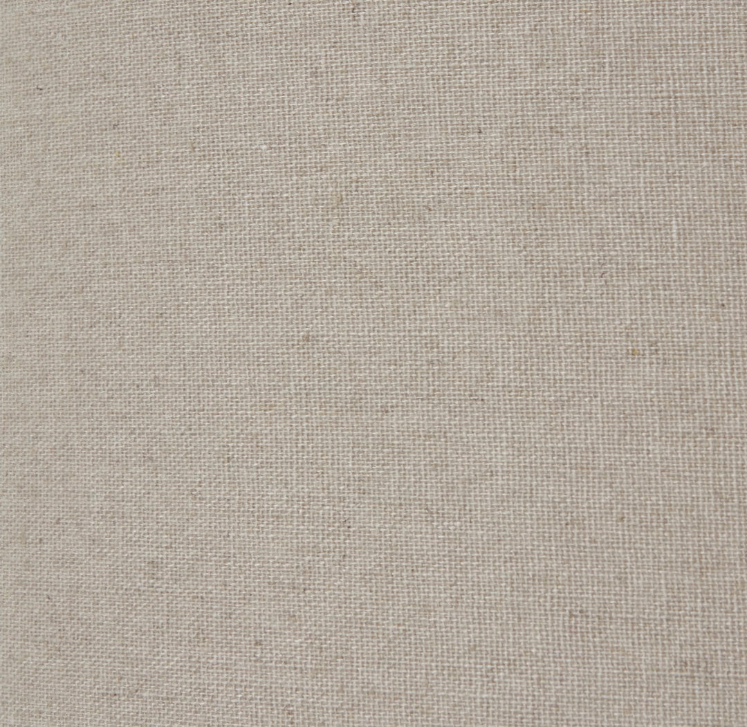 Squat White Beaded Ceramic Lamp With Linen Shade