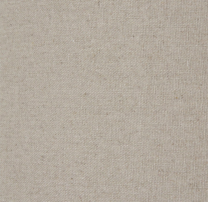 Squat White Beaded Ceramic Lamp With Linen Shade