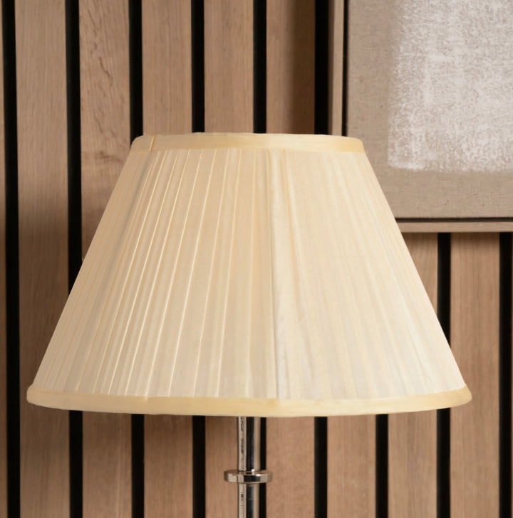 Bacall 50cm Almond Silk Knife Pleat Empire Lampshade