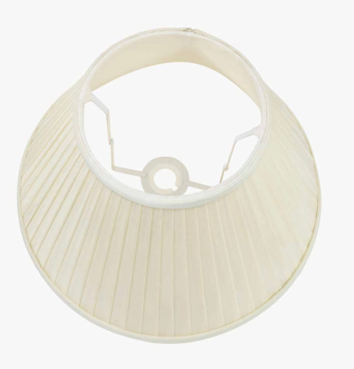 Bacall 50cm Almond Silk Knife Pleat Empire Lampshade