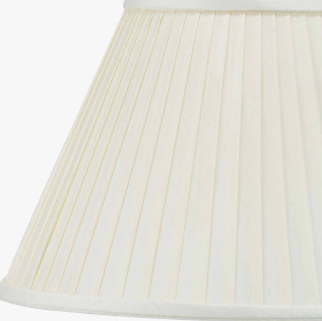Bacall 50cm Almond Silk Knife Pleat Empire Lampshade