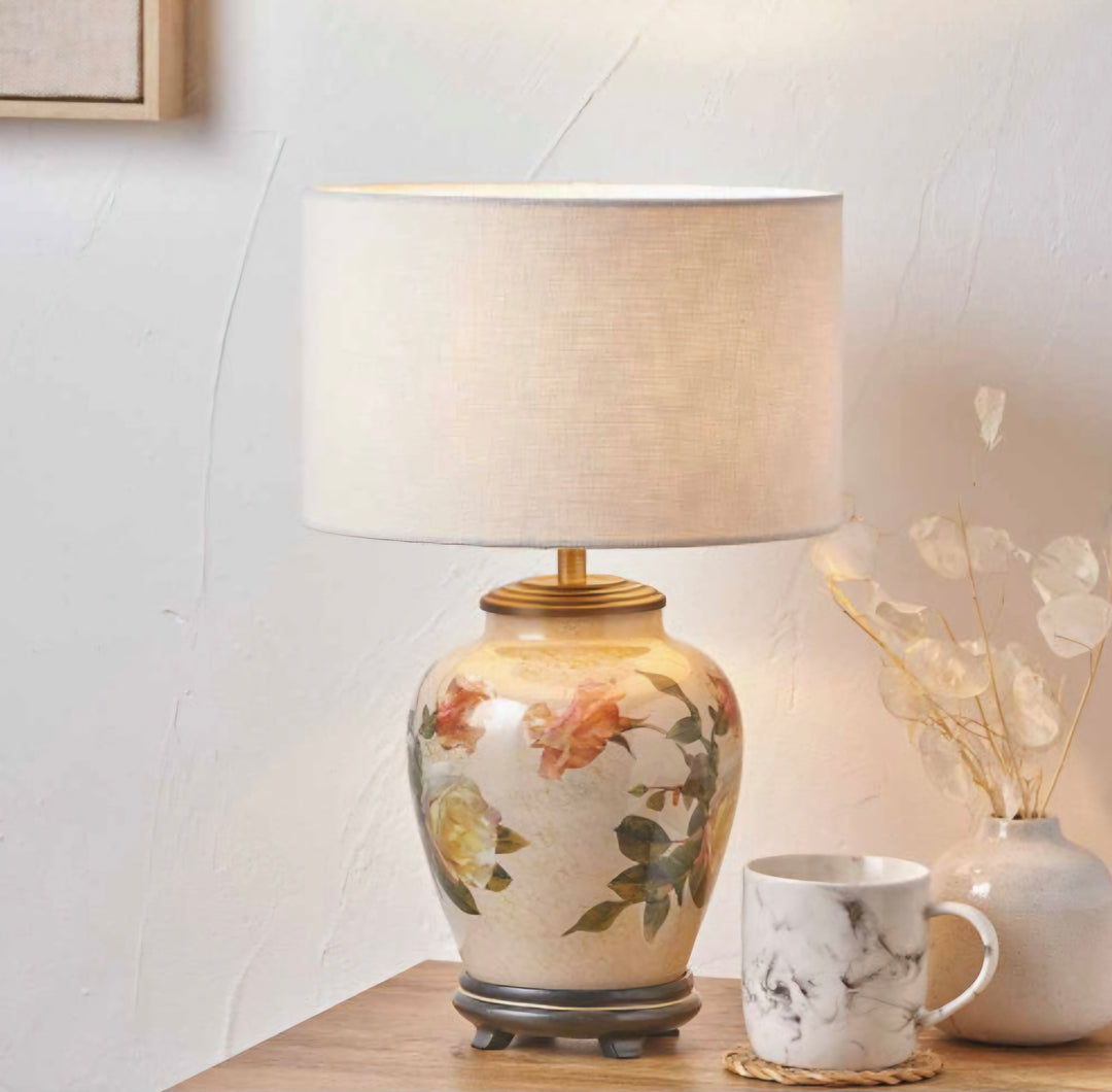 Classic Rose Small Glass Table Lamp Base(Jenny Worrall)