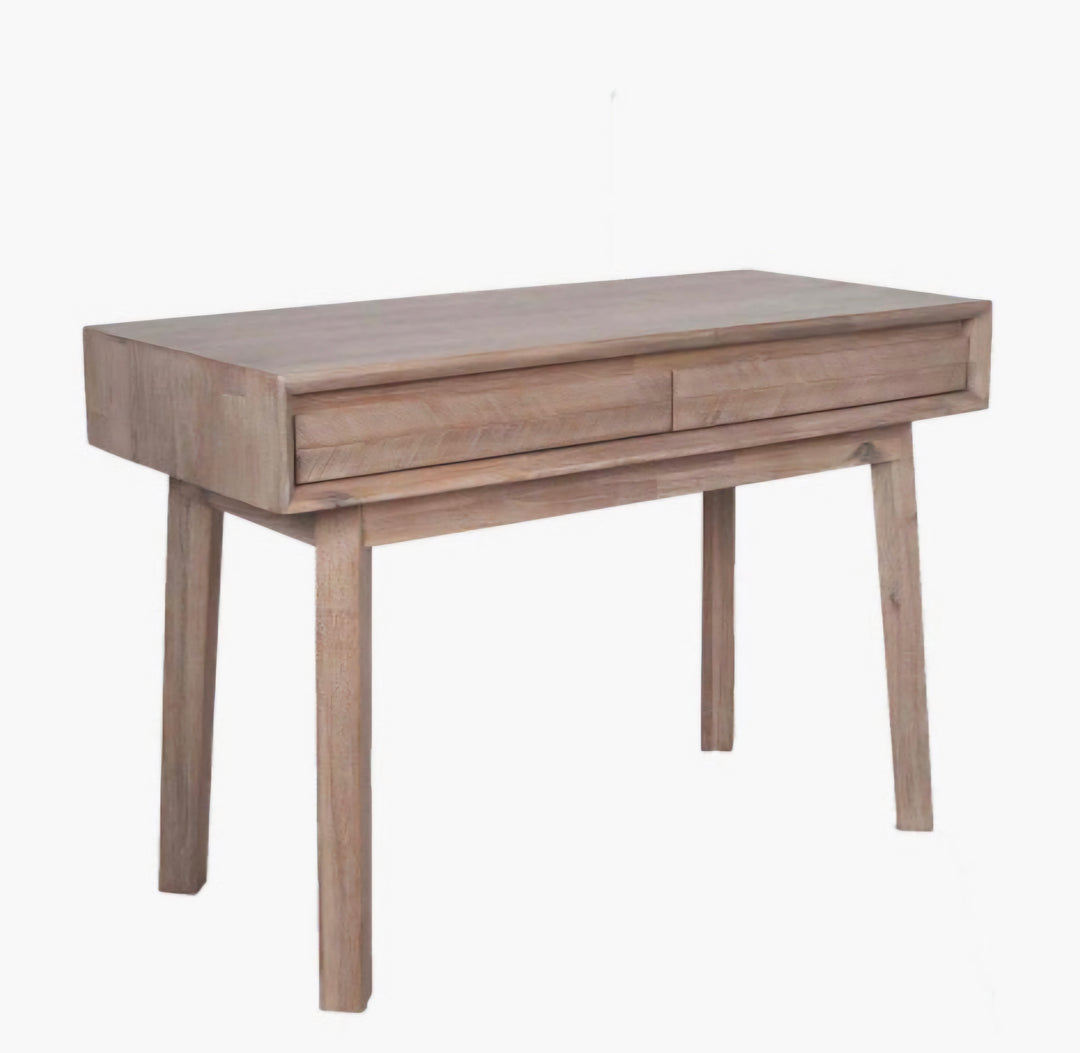 Kalmar Sand Wash Acacia Wood 2 Drawer Desk
