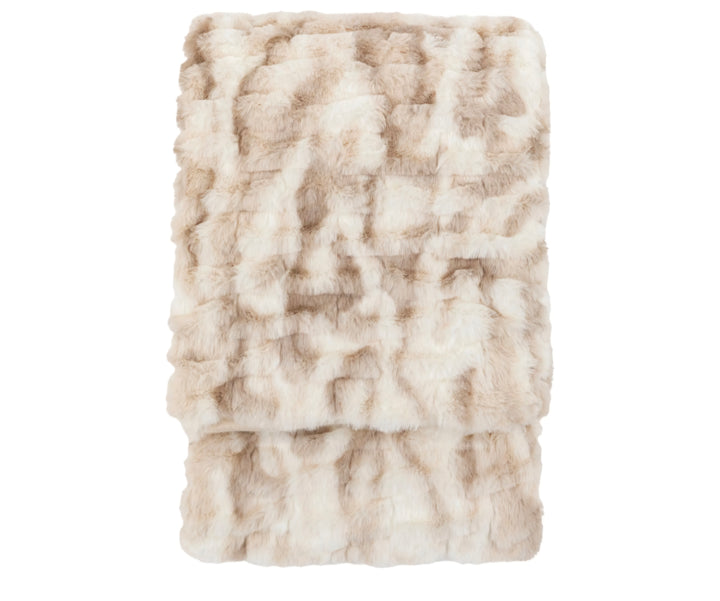 Deco Luxe Ruched Faux Fur Throw