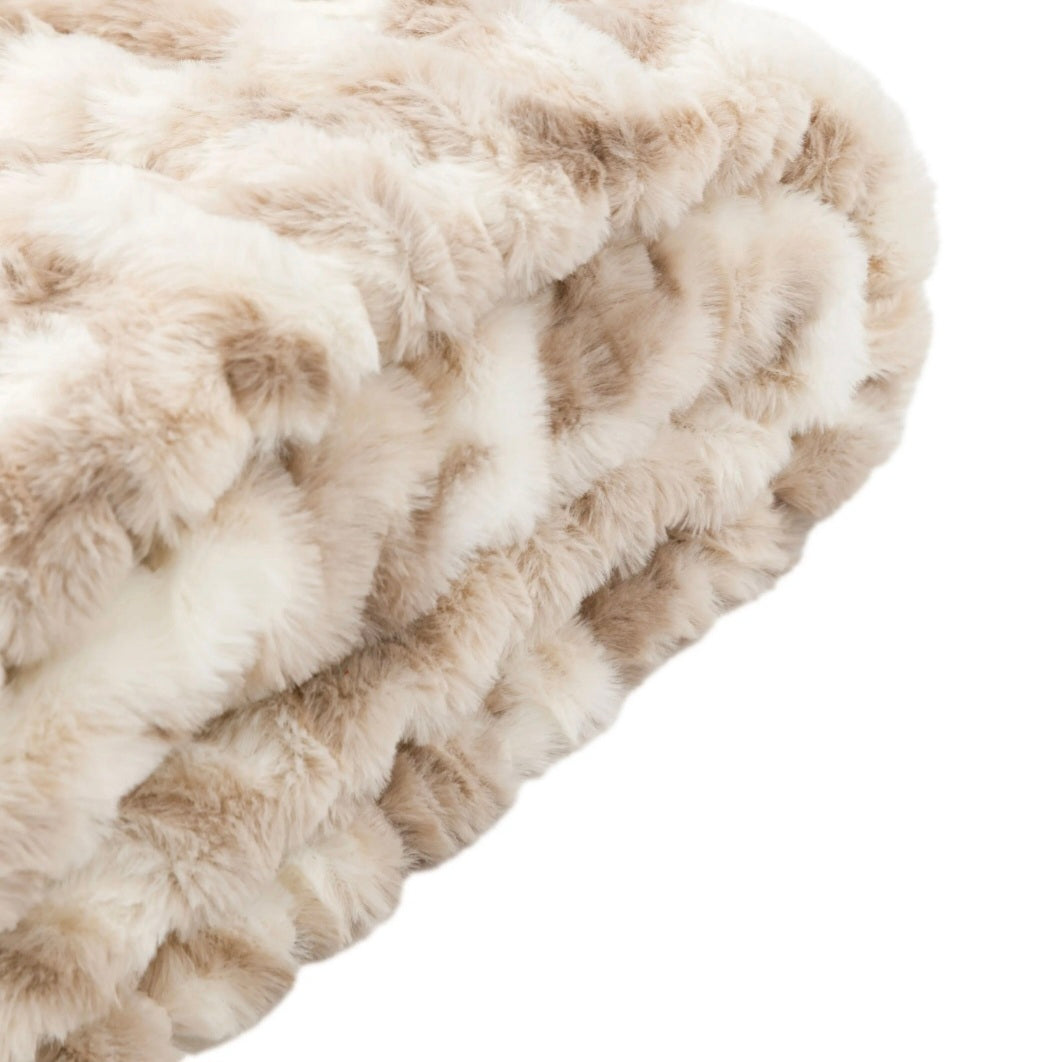 Deco Luxe Ruched Faux Fur Throw