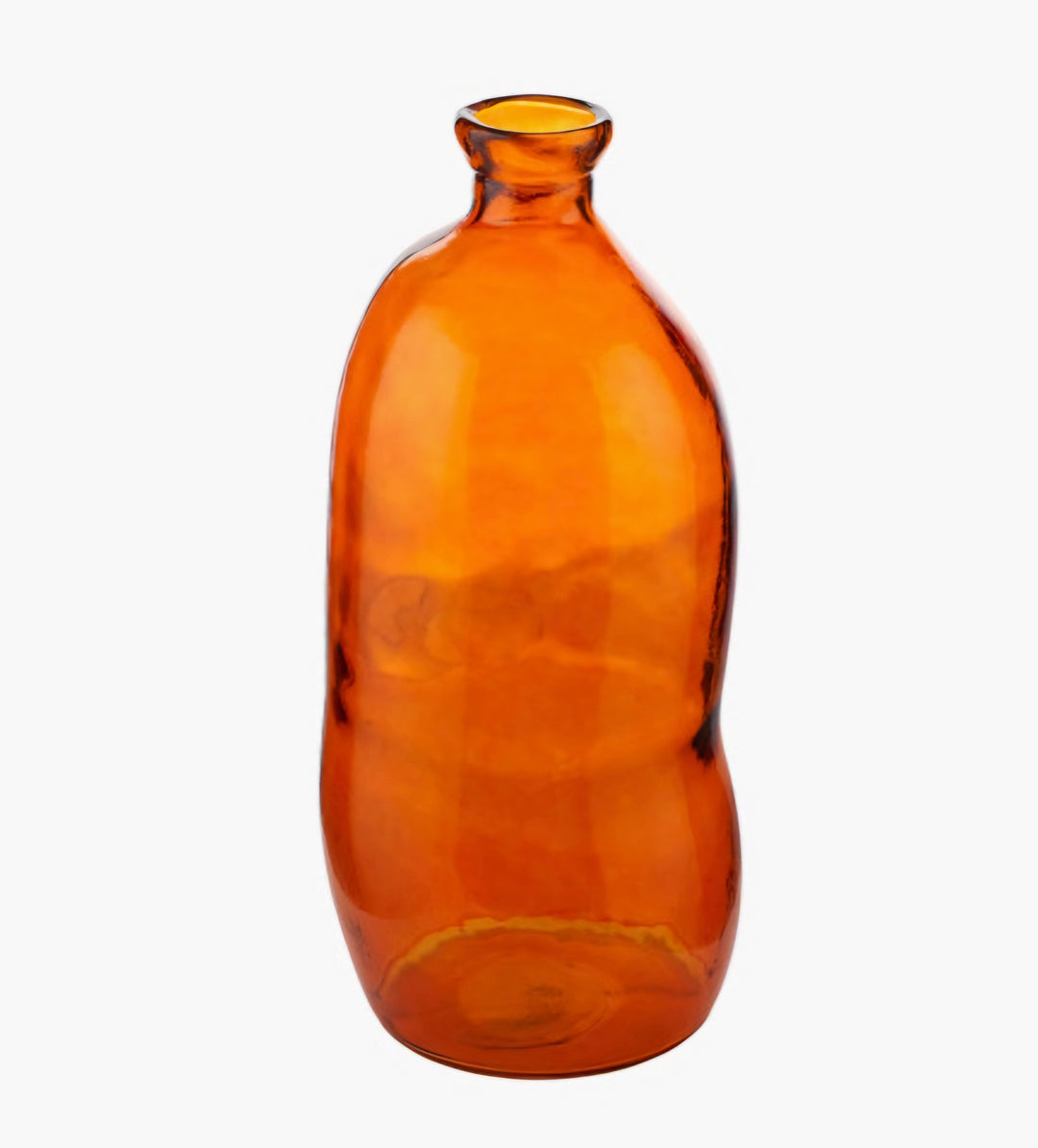 Orange Organic Shaped Recycled Glass Tall Vase