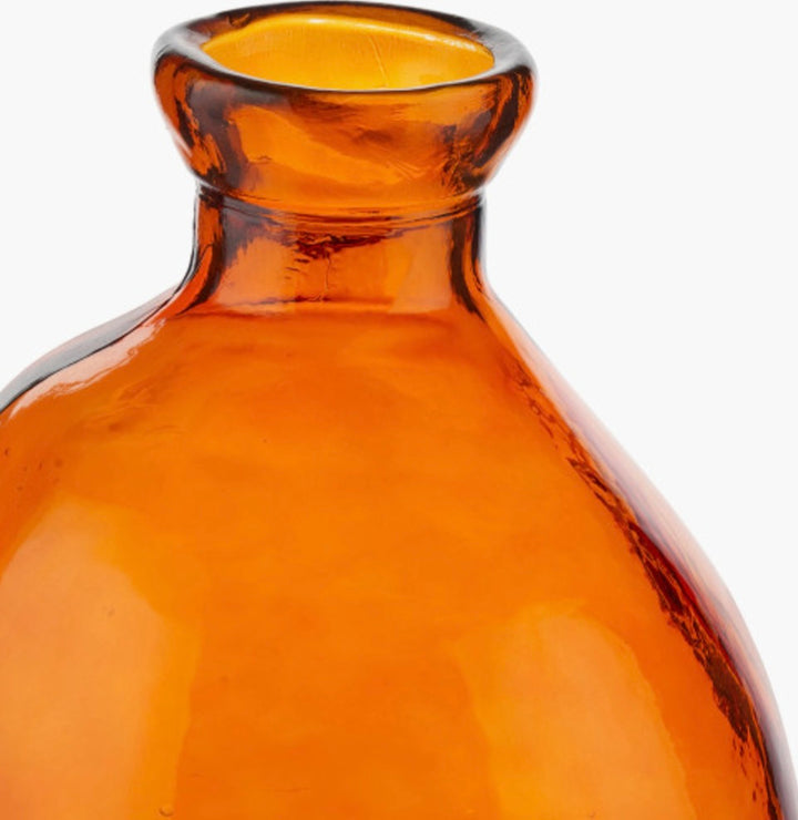 Orange Organic Shaped Recycled Glass Tall Vase