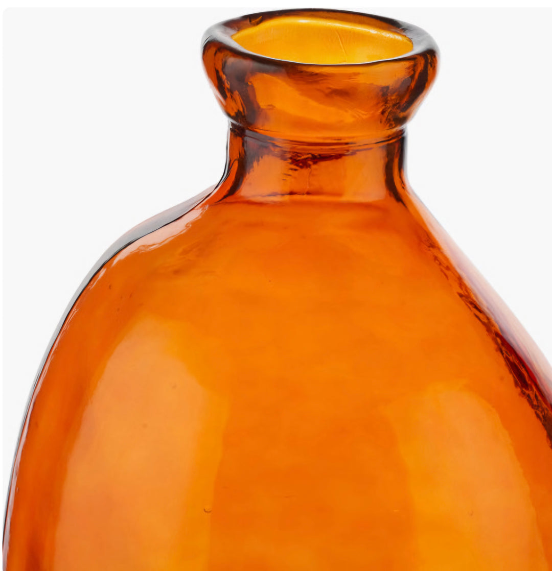 Orange Organic Shaped Recycled Glass Tall Vase
