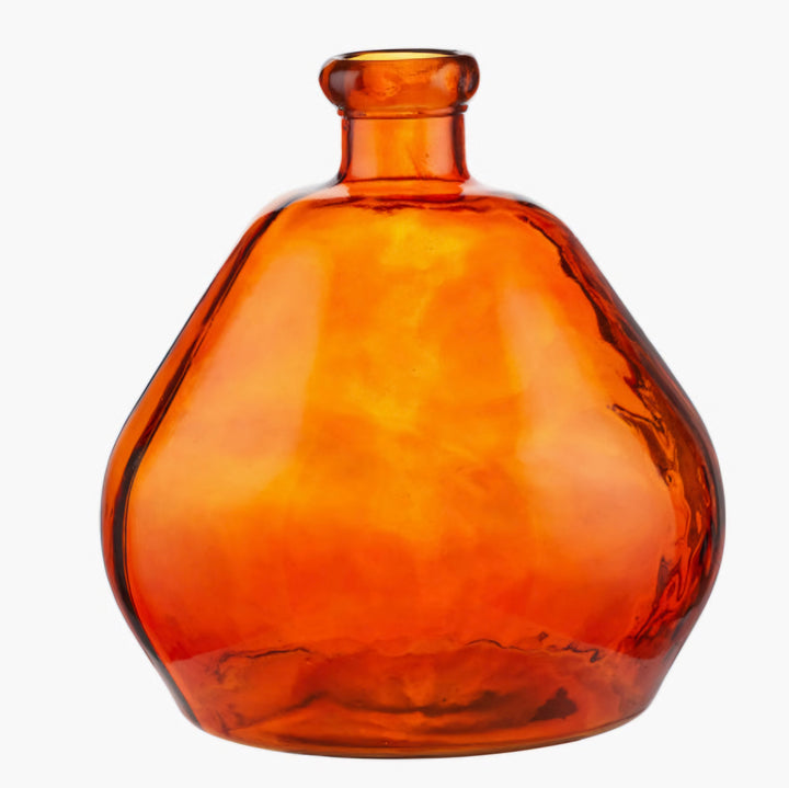 Orange Organic Shaped Recycled Glass Vase