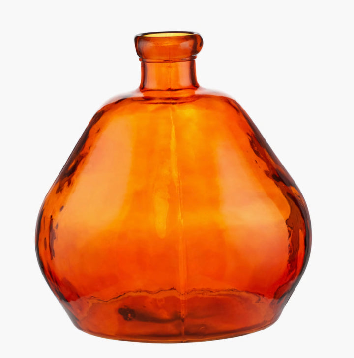 Orange Organic Shaped Recycled Glass Vase