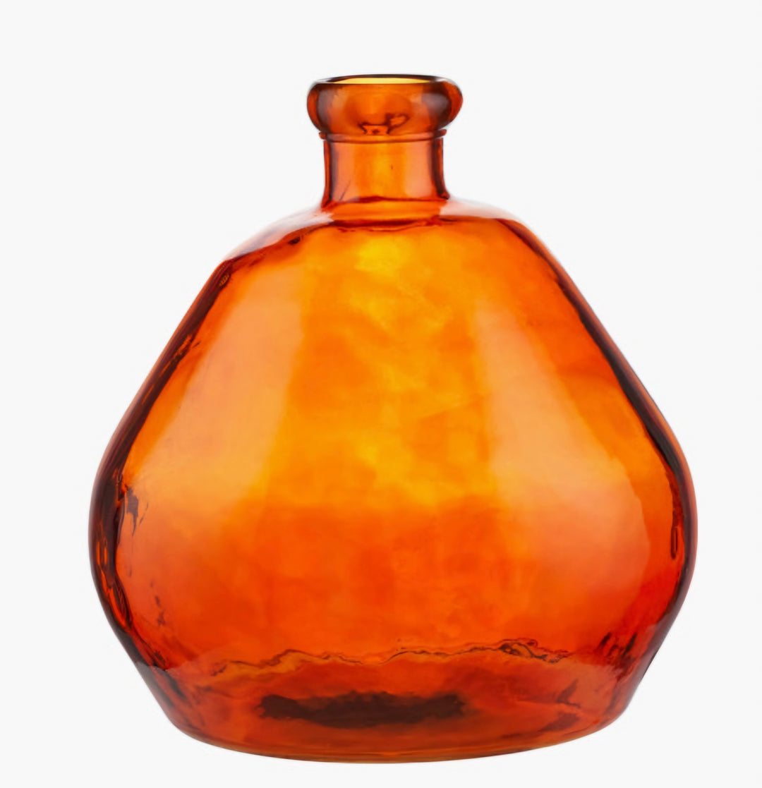 Orange Organic Shaped Recycled Glass Vase