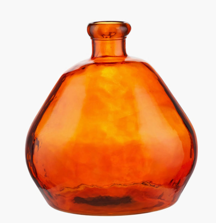 Orange Organic Shaped Recycled Glass Vase