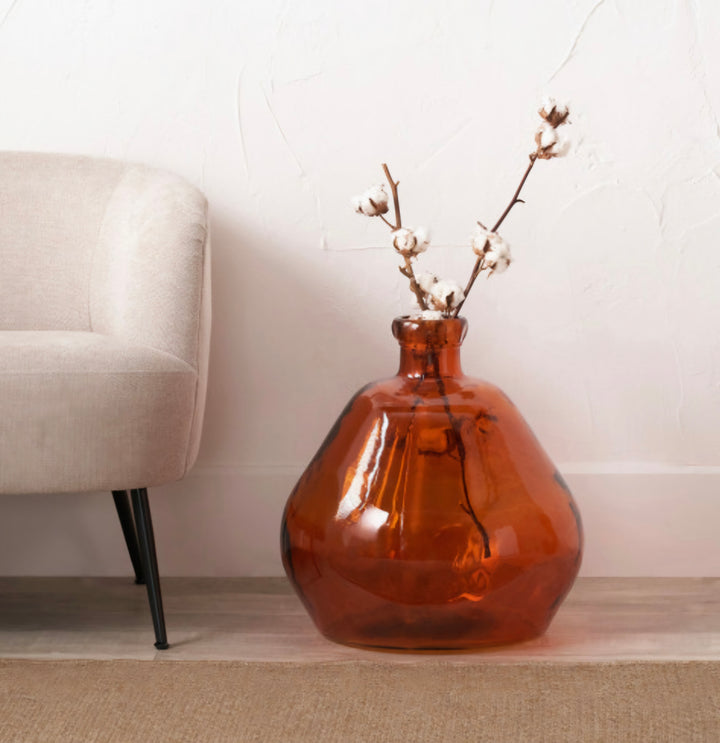 Orange Organic Shaped Recycled Glass Vase