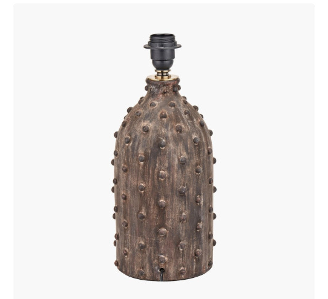 Kali Textured Dot Grey Stoneware Table Lamp Base