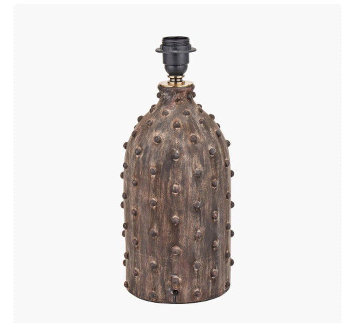 Kali Textured Dot Grey Stoneware Table Lamp Base