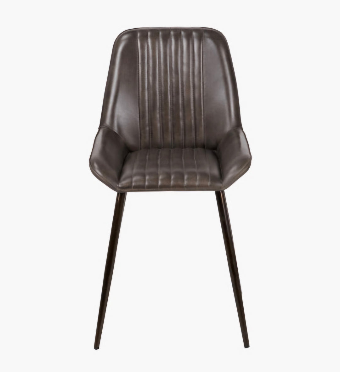 Angelo Peppercorn Leather and Bronze Metal Retro Dining Chair/Free Delivery