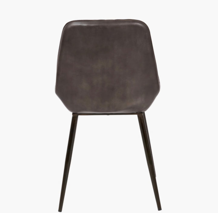 Angelo Peppercorn Leather and Bronze Metal Retro Dining Chair/Free Delivery