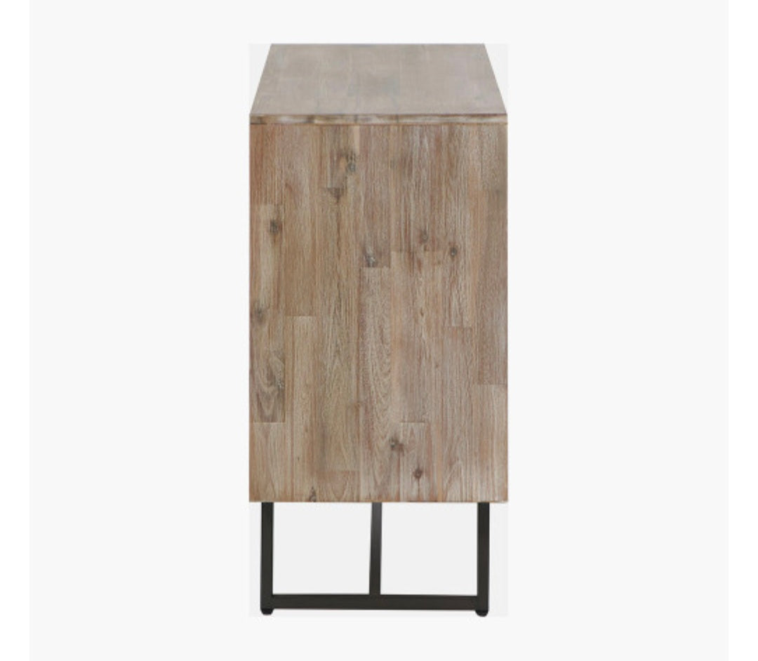 Natural acacia wood 3 drawer cabinet for bedroom storage