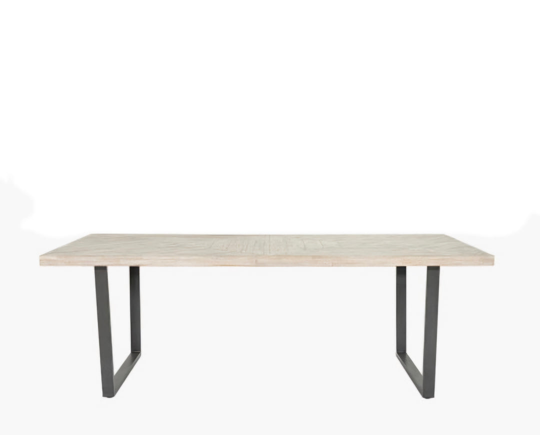 Marca Sand Wash Acacia Wood and Black Metal 8 Seater Dining Table/Scandi/ Free Delivery