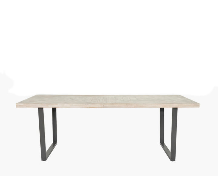 Marca Sand Wash Acacia Wood and Black Metal 8 Seater Dining Table/Scandi/ Free Delivery