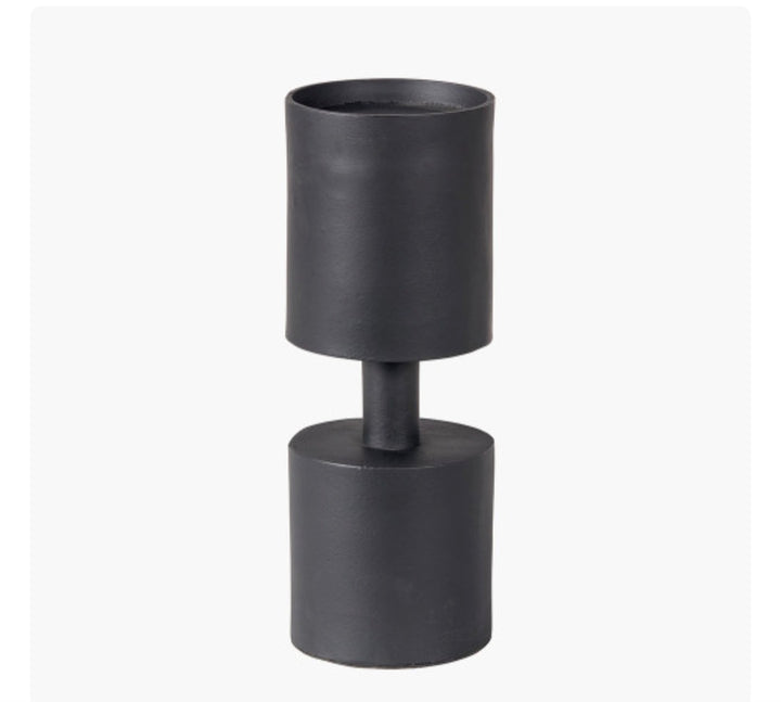 Matt Black Metal Pillar Candle Holder