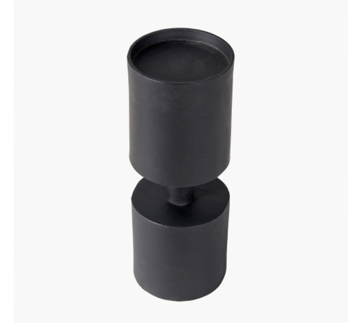 Matt Black Metal Pillar Candle Holder