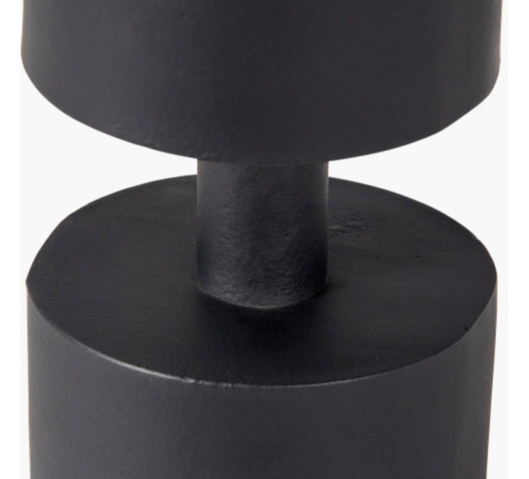 Matt Black Metal Pillar Candle Holder