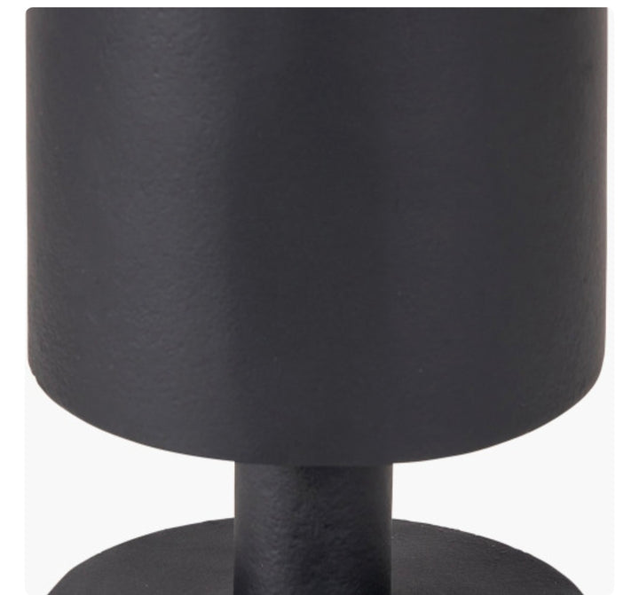Matt Black Metal Pillar Candle Holder Large