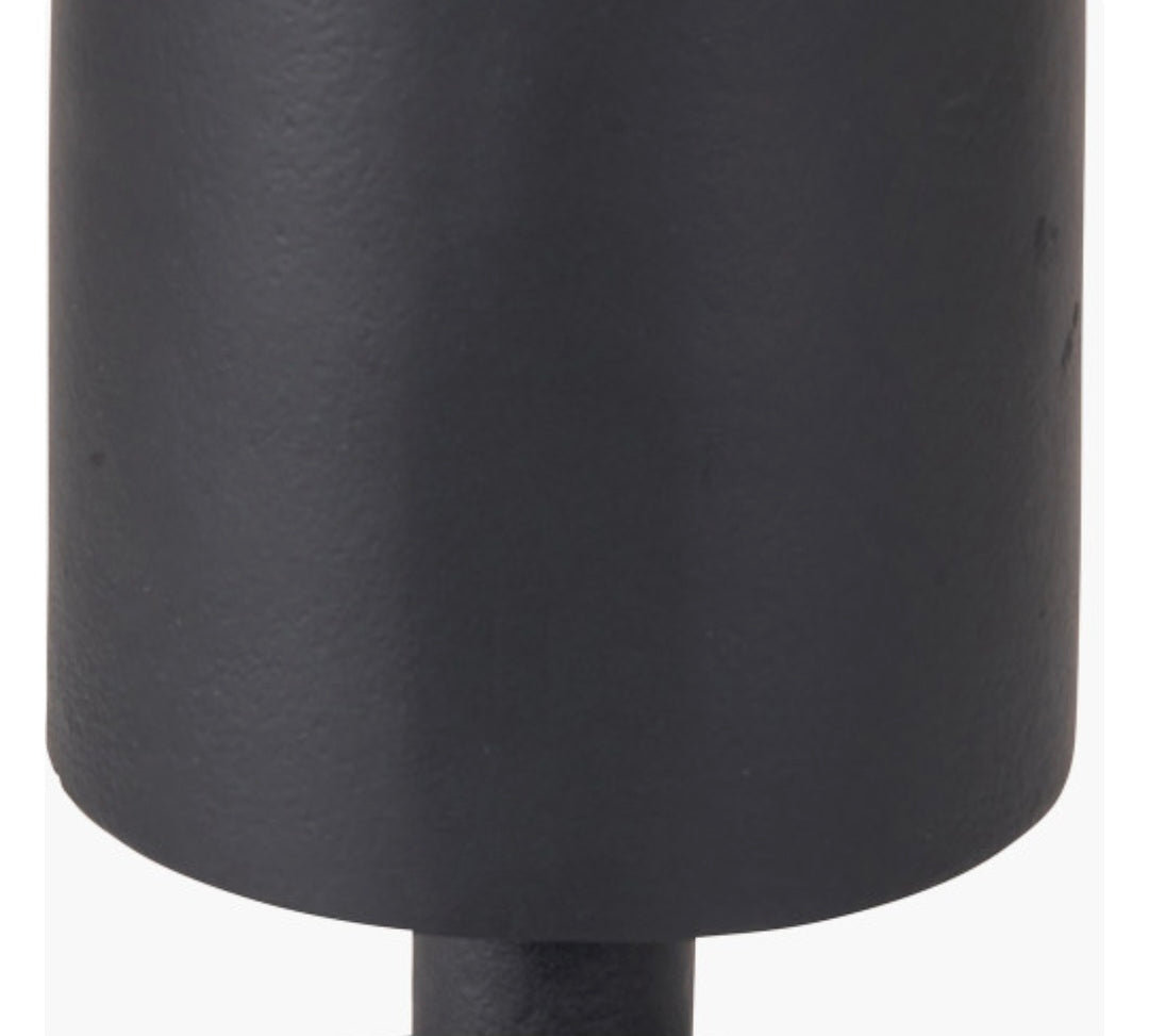 Matt Black Metal Pillar Candle Holder Large