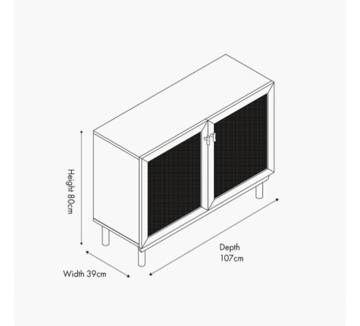 Henrik Natural Rattan 2 Door Cabinet