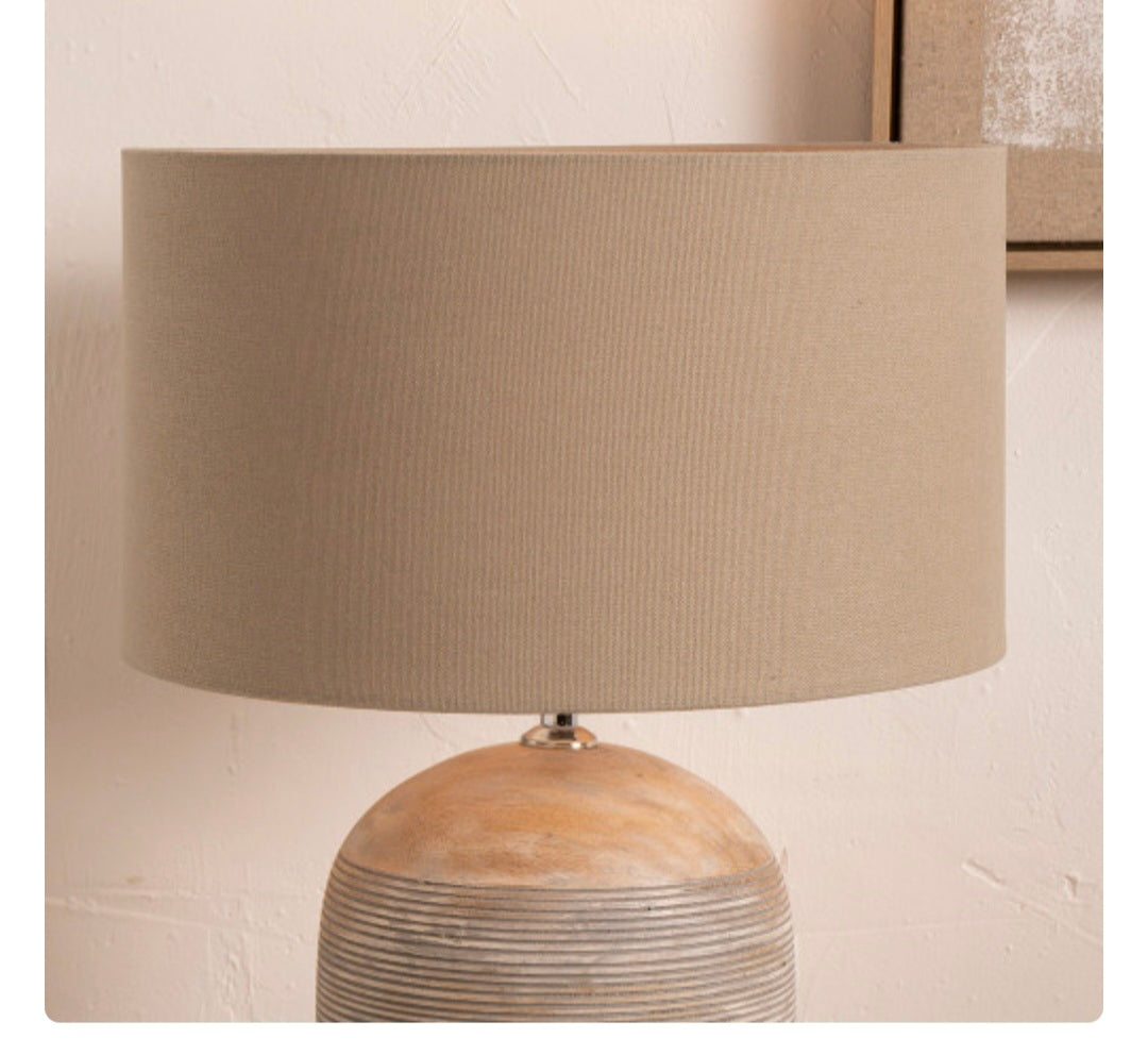 Henry 45cm Taupe Handloom Cylinder Lampshade