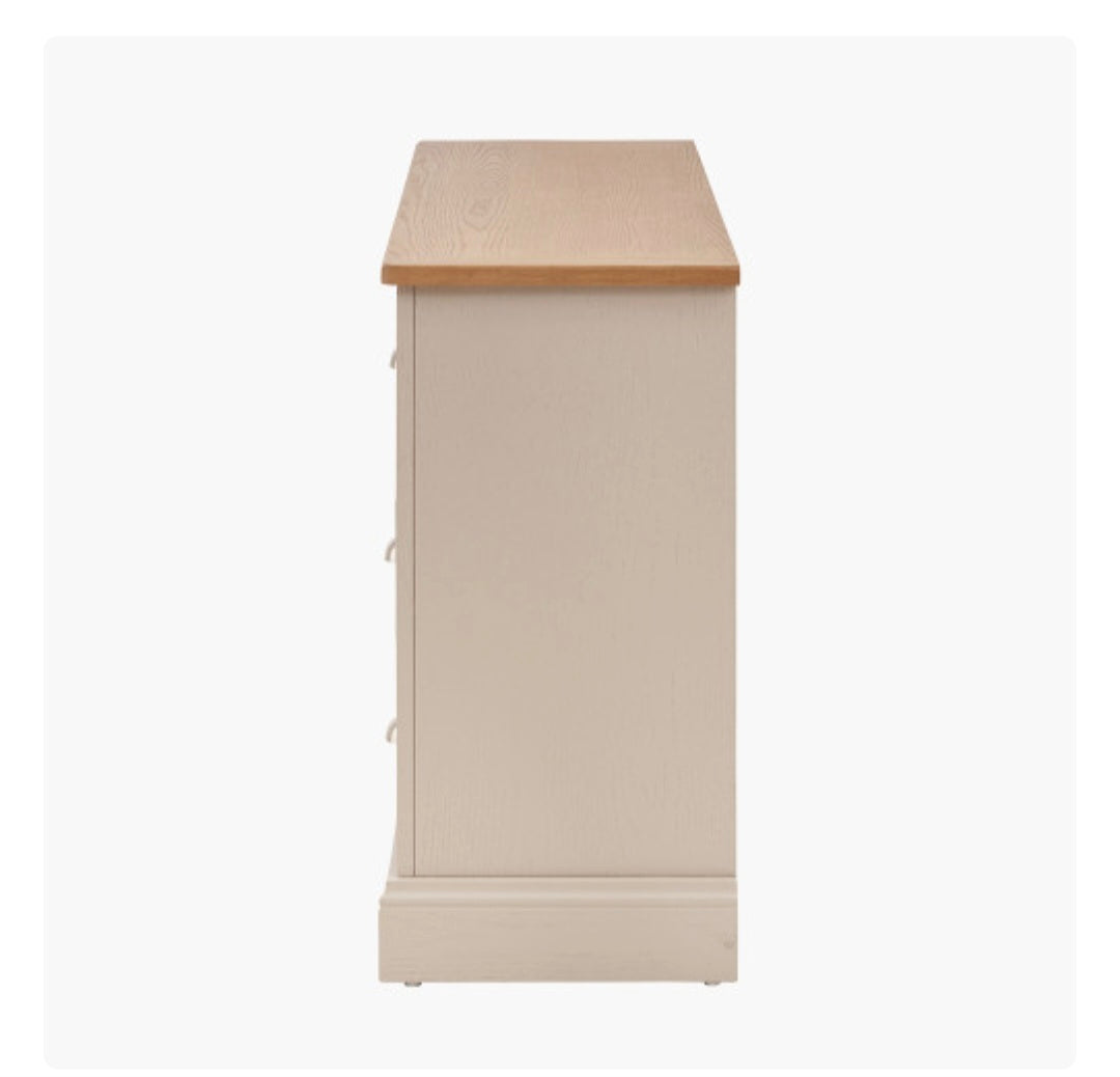 Fairford Parchment White Pine and Oak Wood 7 Drawer Unit/FREE DELIVERY