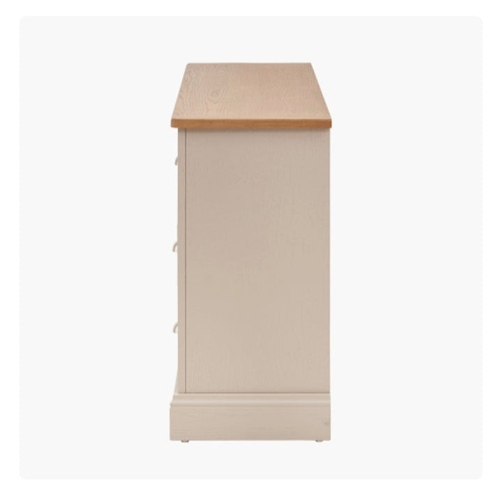 Fairford Parchment White Pine and Oak Wood 7 Drawer Unit/FREE DELIVERY