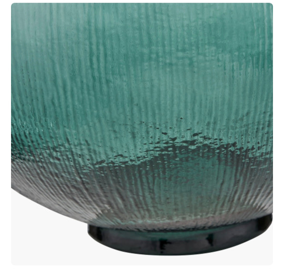 Sea Green Round Recycled Glass Vase