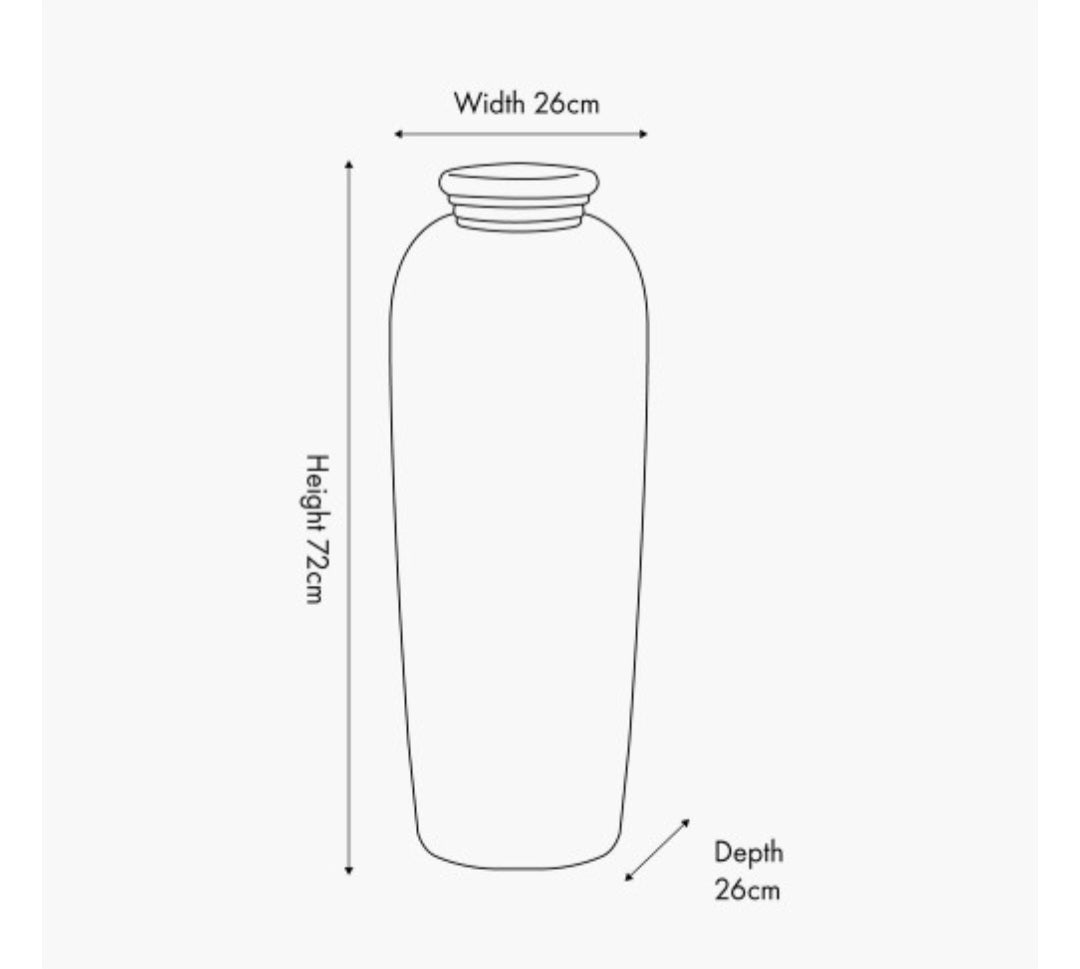 Lilac Recycled Glass Ribbed Vase Tall