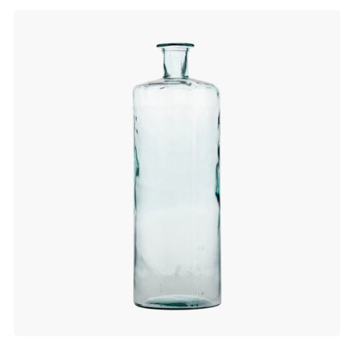 Clear Recycled Glass Tall Bottle Vase