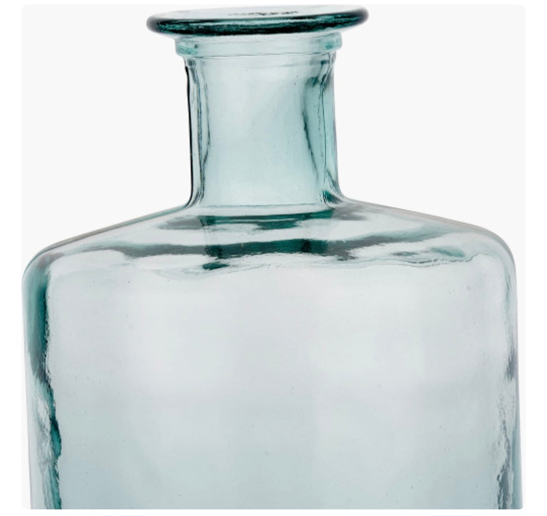 Clear Recycled Glass Tall Bottle Vase