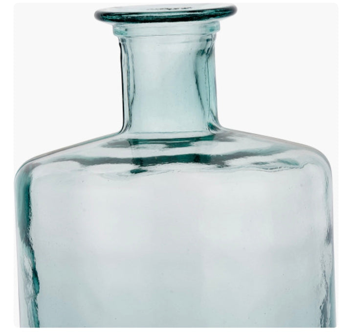 Clear Recycled Glass Tall Bottle Vase