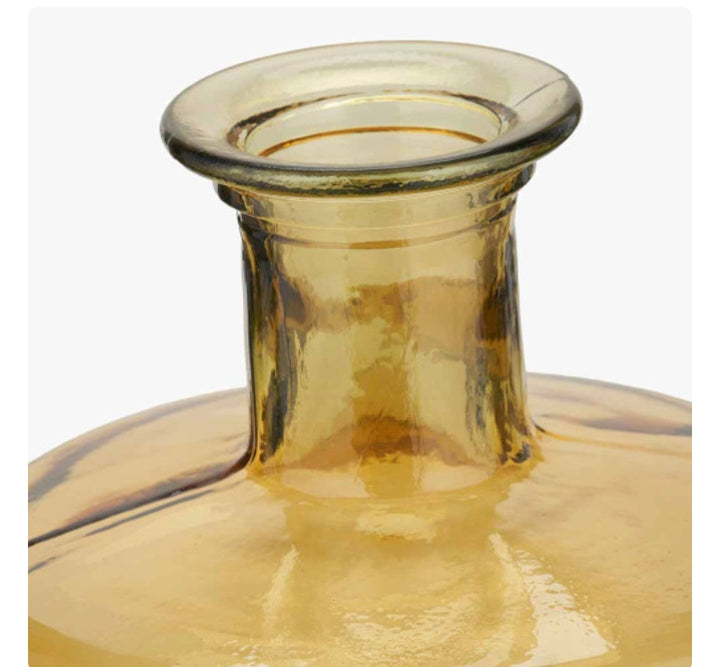 Amber Recycled Glass Bottle Vase Tall
