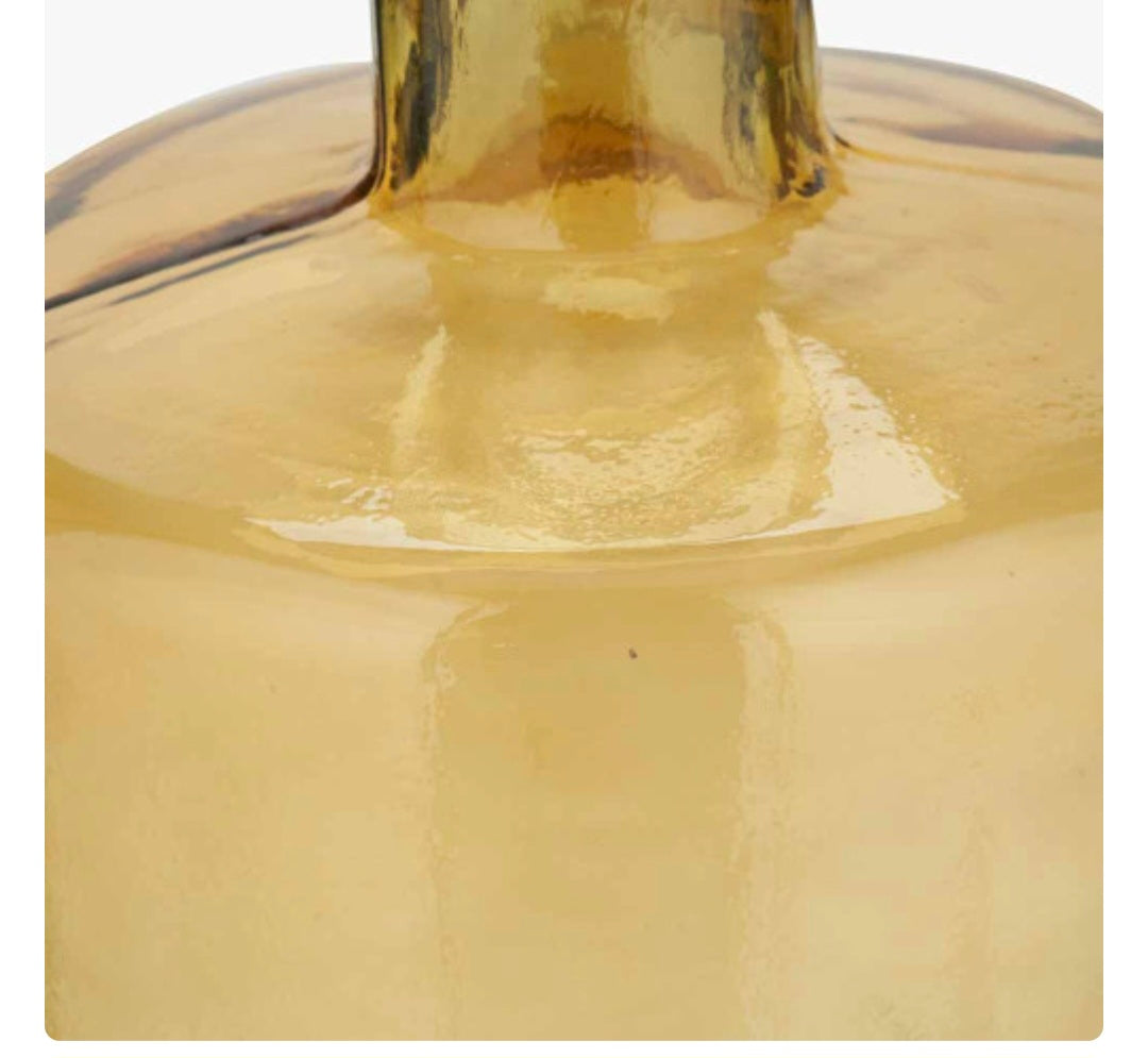 Amber Recycled Glass Bottle Vase Tall