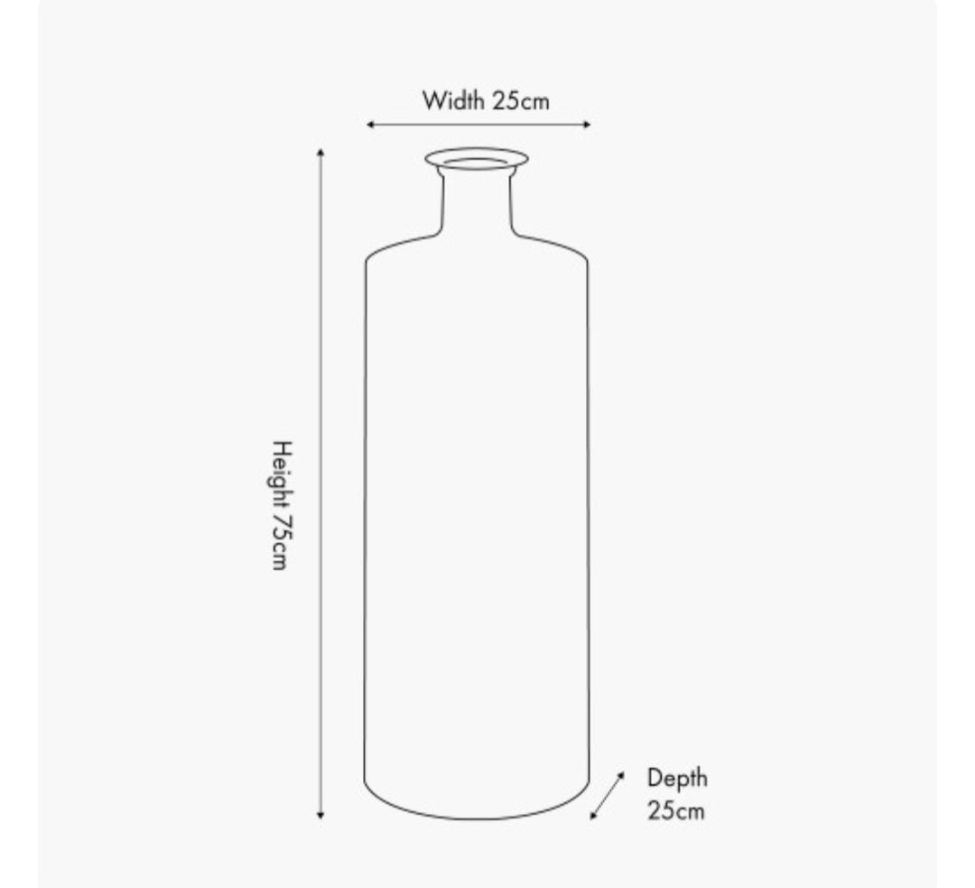 Amber Recycled Glass Bottle Vase Tall
