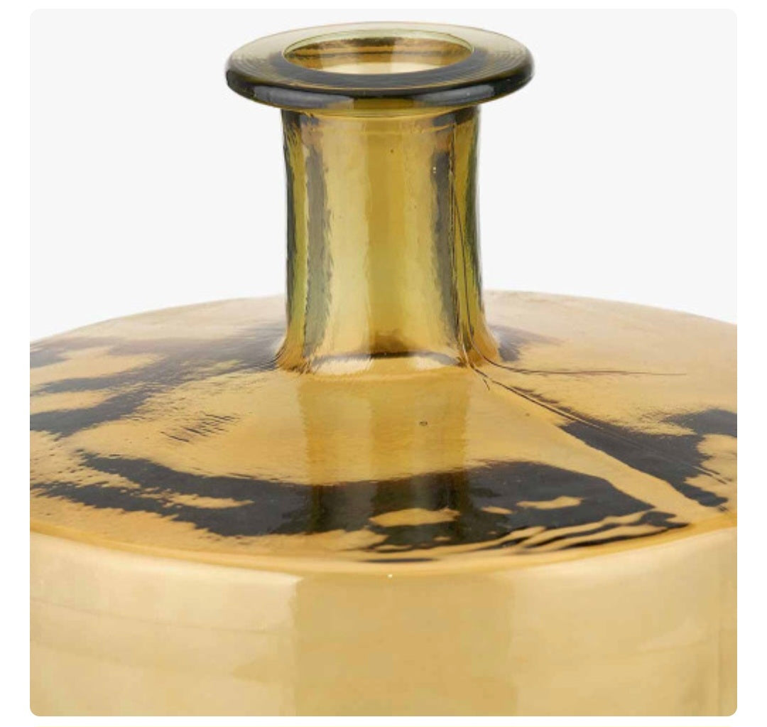 Amber Recycled Glass Bottle Vase