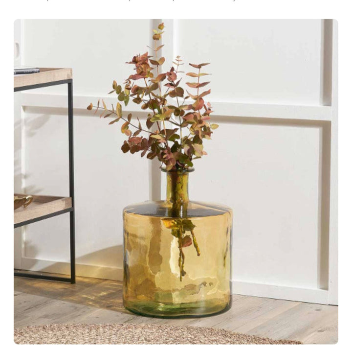 Amber Recycled Glass Bottle Vase