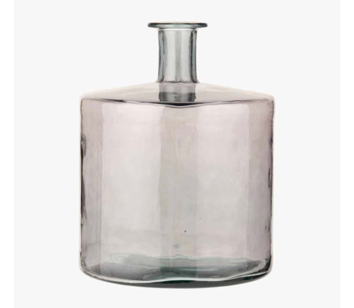 Grey Recycled Glass Bottle Vase