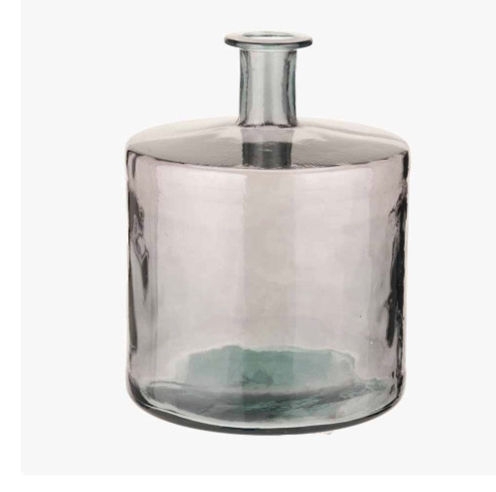 Grey Recycled Glass Bottle Vase