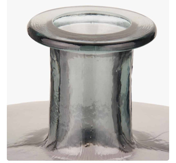Grey Recycled Glass Bottle Vase